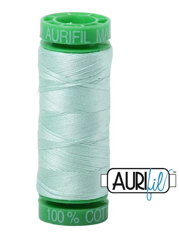 FIL COTON MAKO 40 AURIFIL 2830 Mint - Petite bobine de 150 mètres