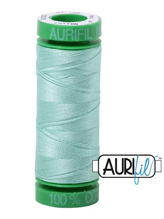 FIL COTON MAKO 40 AURIFIL 2835 Medium Mint - Petite bobine de 150 mètres