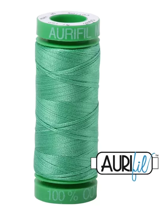 FIL COTON MAKO 40 AURIFIL 2860 Light Emerald - Petite bobine de 150 mètres