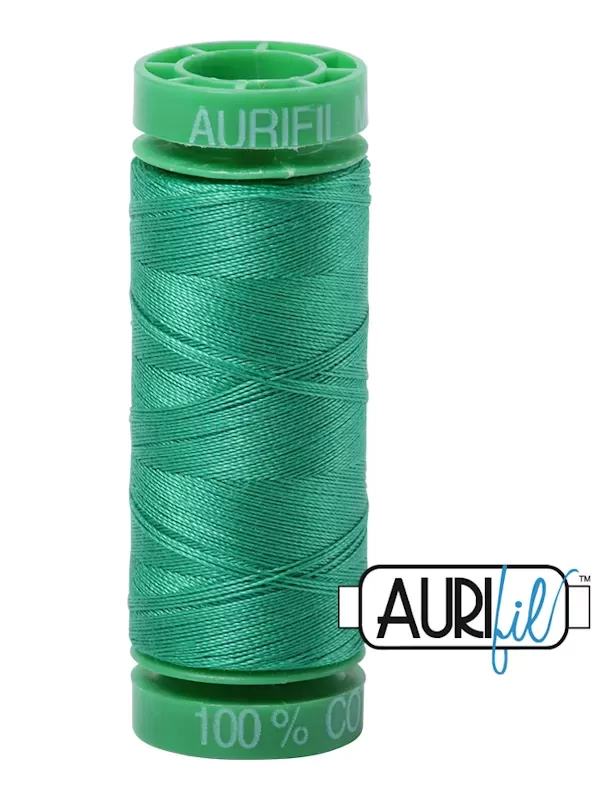 FIL COTON MAKO 40 AURIFIL 2865 Emerald - Petite bobine de 150 mètres