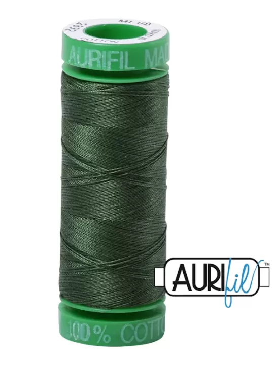 FIL COTON MAKO 40 AURIFIL 2892 Pine Green - Petite bobine de 150 mètres