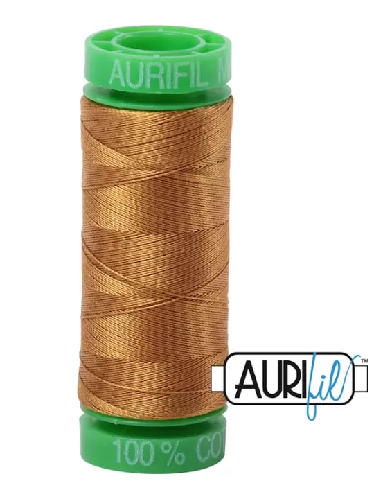 FIL COTON MAKO 40 AURIFIL 2975 Brass - Petite bobine de 150 mètres