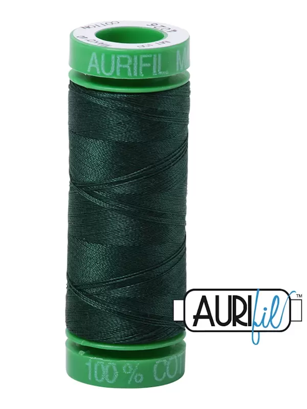 FIL COTON MAKO 40 AURIFIL 4026 Forest Green - Petite bobine de 150 mètres