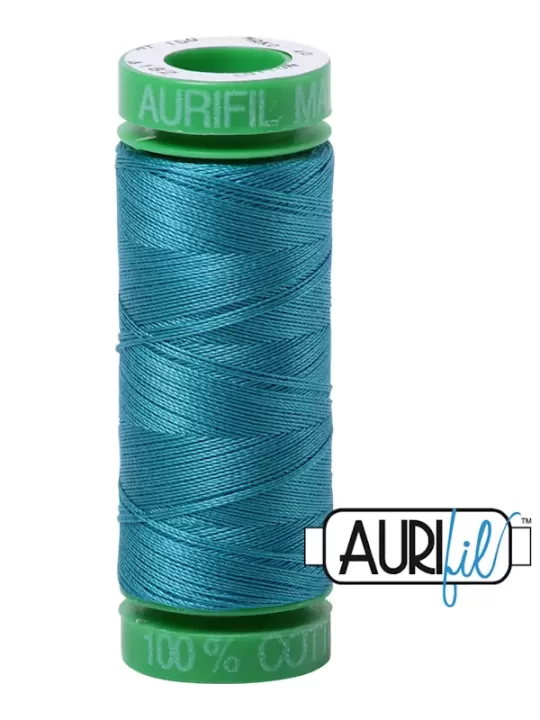 FIL COTON MAKO 40 AURIFIL 4182 Dark Turquoise - Petite bobine de 150 mètres