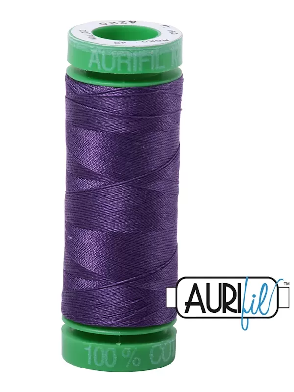 FIL COTON MAKO 40 AURIFIL 4225 Eggplant - Petite bobine de 150 mètres