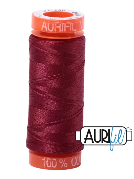 FIL COTON MAKO 50 AURIFIL 2460 Dark Carmine Red - Petite bobine de 200 mètres