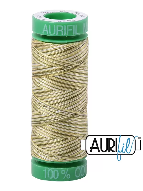 FIL COTON MAKO 40 AURIFIL 4653 Spring Prairie - Petite bobine de 150 mètres