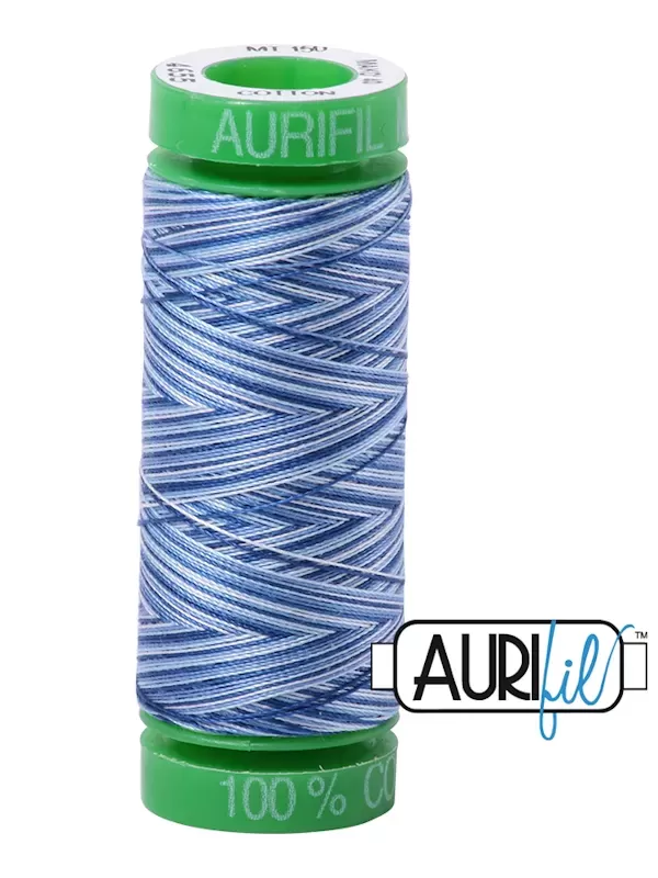 FIL COTON MAKO 40 AURIFIL 4655 Storm at Sea - Petite bobine de 150 mètres