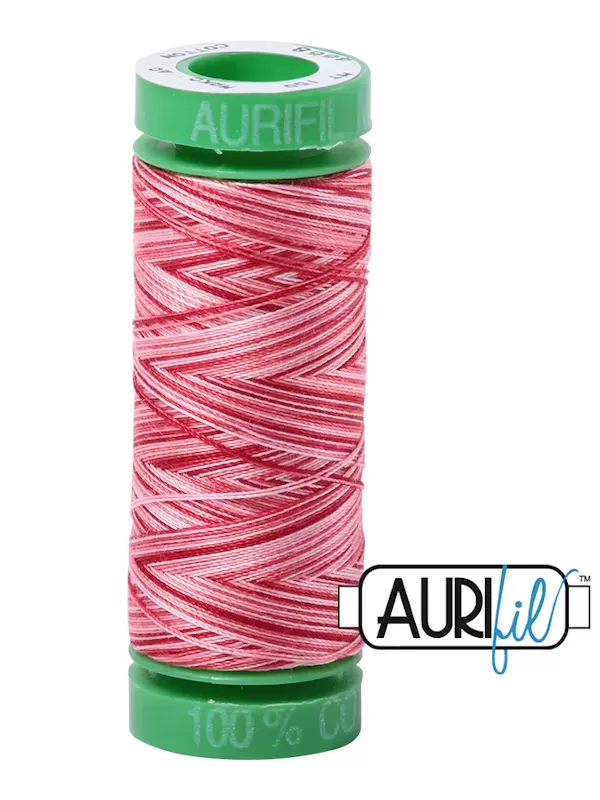 FIL COTON MAKO 40 AURIFIL 4668 Strawberry Parfait - Petite bobine de 150 mètres