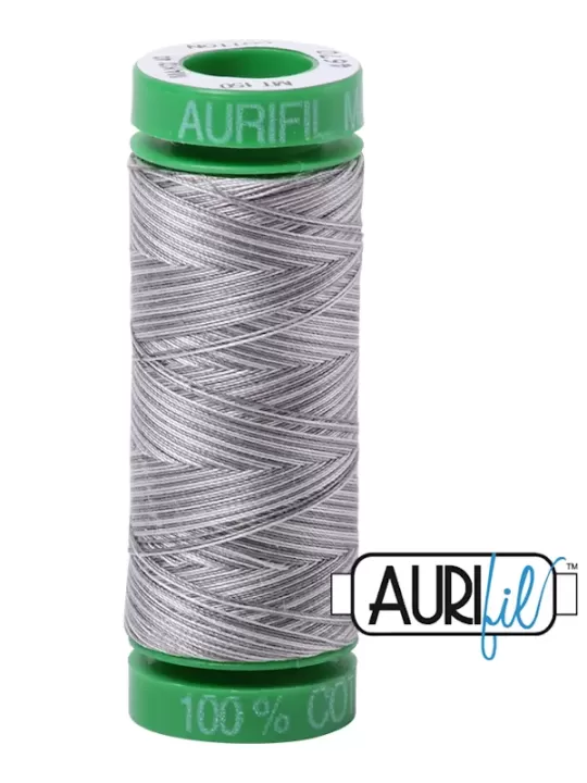 FIL COTON MAKO 40 AURIFIL 4670 Silver Fox - Petite bobine de 150 mètres